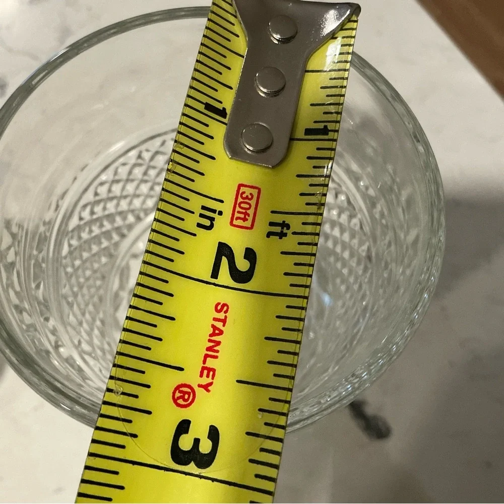 Vtg Anchor hocking Wexford clear glass flat tumbler criss cross ice water glass